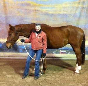 Karen and her lovely new horse - sweet, big and fun to ride!